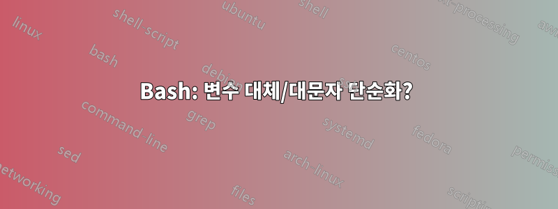 Bash: 변수 대체/대문자 단순화?