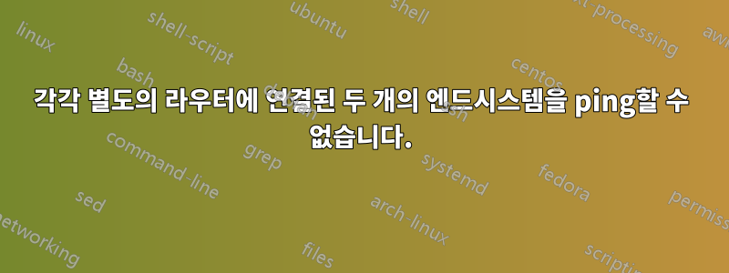 각각 별도의 라우터에 연결된 두 개의 엔드시스템을 ping할 수 없습니다.