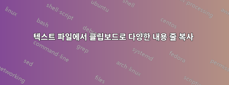 텍스트 파일에서 클립보드로 다양한 내용 줄 복사