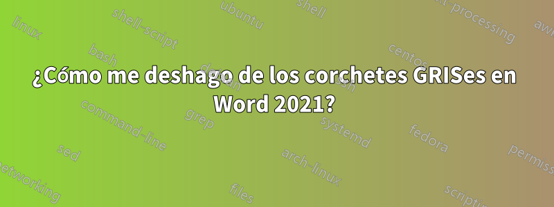 ¿Cómo me deshago de los corchetes GRISes en Word 2021?