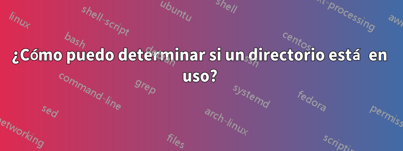 ¿Cómo puedo determinar si un directorio está en uso?