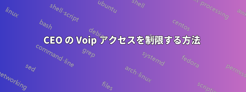 CEO の Voip アクセスを制限する方法