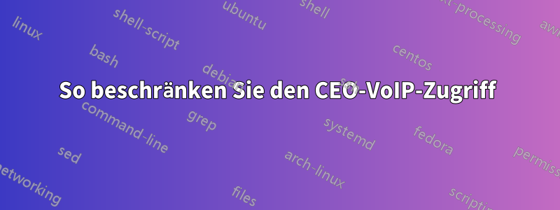 So beschränken Sie den CEO-VoIP-Zugriff