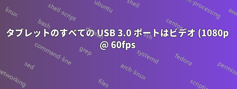 タブレットのすべての USB 3.0 ポートはビデオ (1080p @ 60fps) を受信できますか?