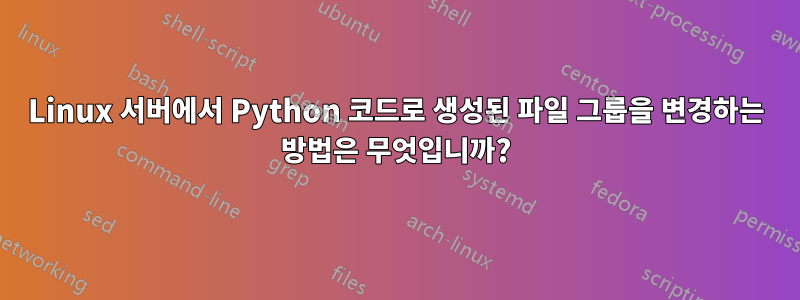 Linux 서버에서 Python 코드로 생성된 파일 그룹을 변경하는 방법은 무엇입니까?