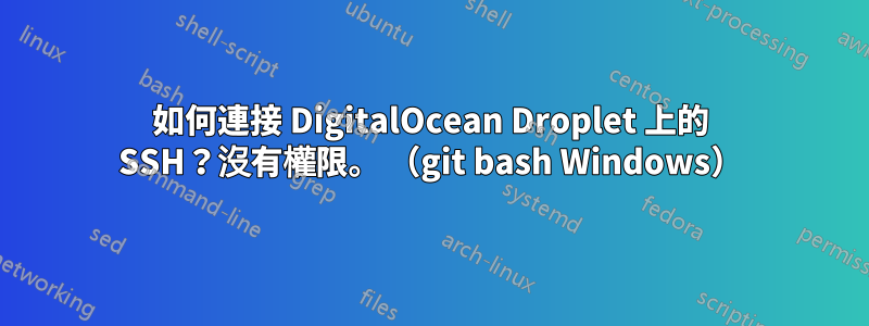如何連接 DigitalOcean Droplet 上的 SSH？沒有權限。 （git bash Windows）