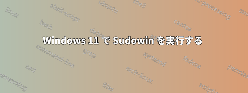 Windows 11 で Sudowin を実行する