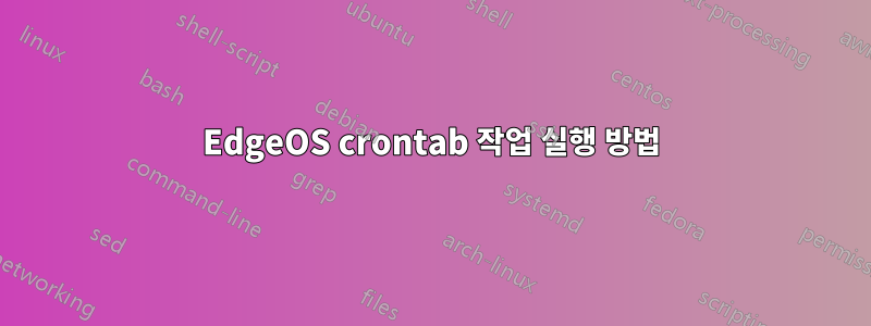EdgeOS crontab 작업 실행 방법