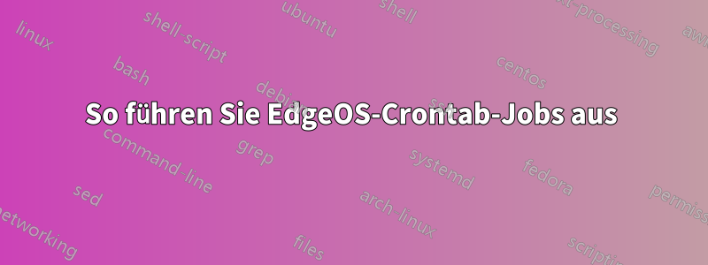 So führen Sie EdgeOS-Crontab-Jobs aus