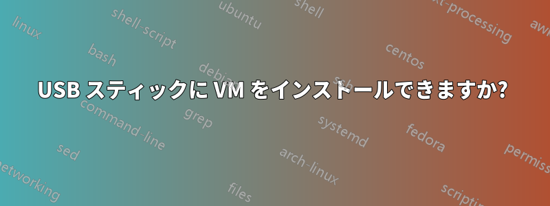 USB スティックに VM をインストールできますか?