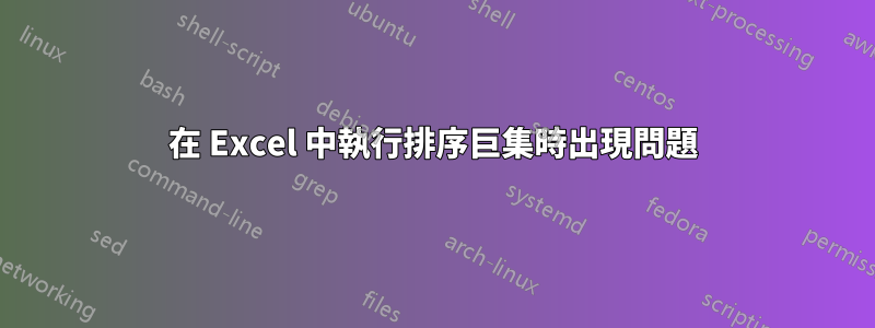 在 Excel 中執行排序巨集時出現問題