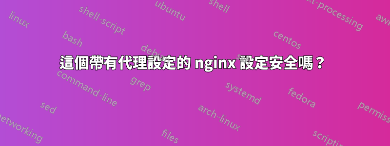 這個帶有代理設定的 nginx 設定安全嗎？