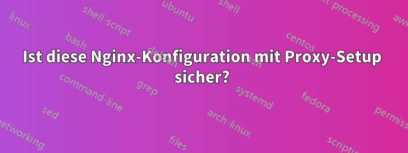 Ist diese Nginx-Konfiguration mit Proxy-Setup sicher?
