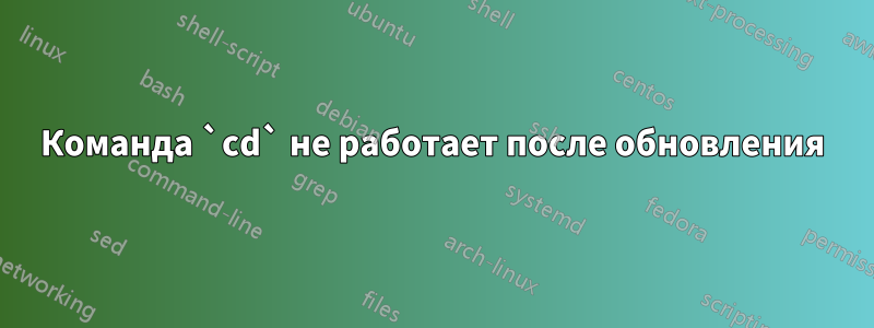 Команда `cd` не работает после обновления