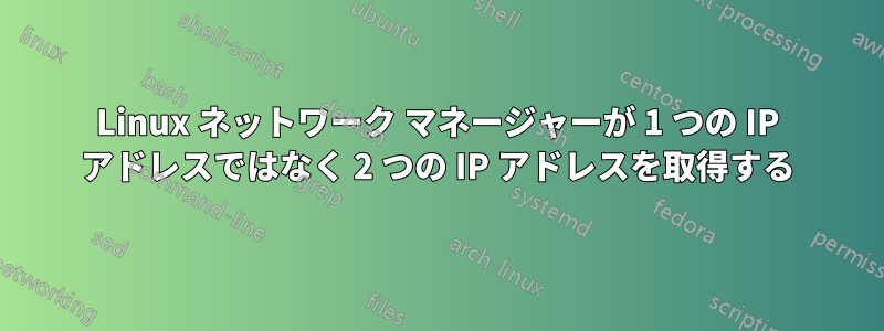 Linux ネットワーク マネージャーが 1 つの IP アドレスではなく 2 つの IP アドレスを取得する