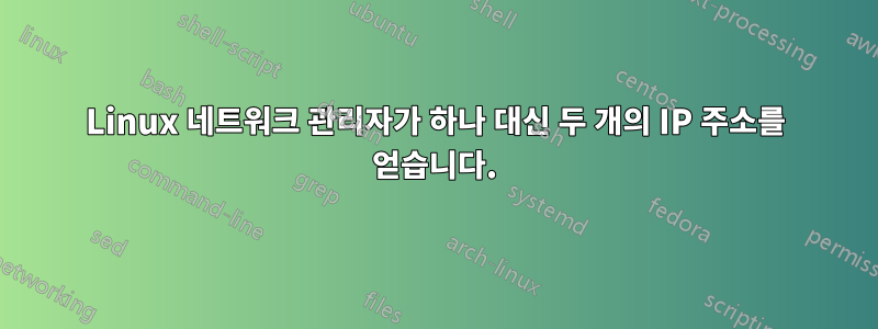 Linux 네트워크 관리자가 하나 대신 두 개의 IP 주소를 얻습니다.