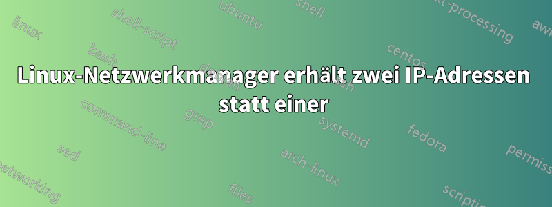Linux-Netzwerkmanager erhält zwei IP-Adressen statt einer