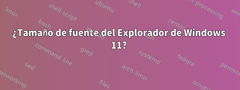 ¿Tamaño de fuente del Explorador de Windows 11?
