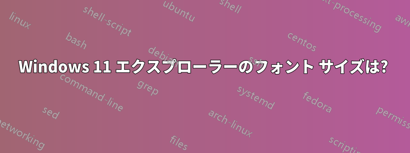 Windows 11 エクスプローラーのフォント サイズは?
