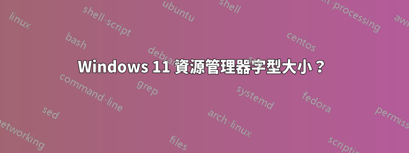 Windows 11 資源管理器字型大小？