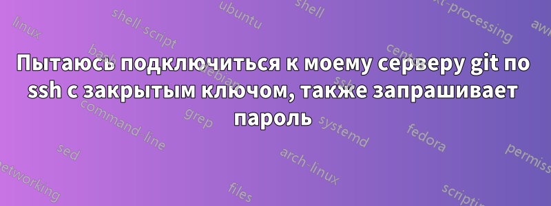 Пытаюсь подключиться к моему серверу git по ssh с закрытым ключом, также запрашивает пароль