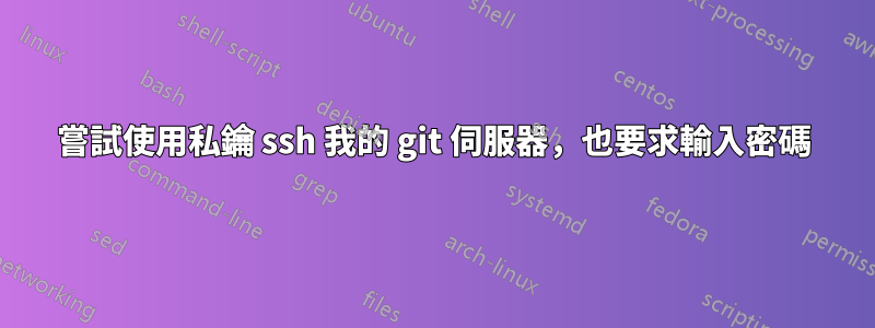 嘗試使用私鑰 ssh 我的 git 伺服器，也要求輸入密碼
