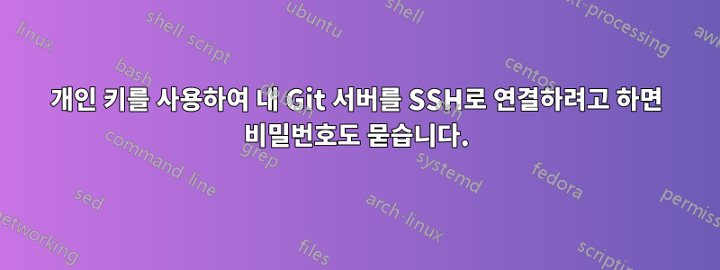 개인 키를 사용하여 내 Git 서버를 SSH로 연결하려고 하면 비밀번호도 묻습니다.