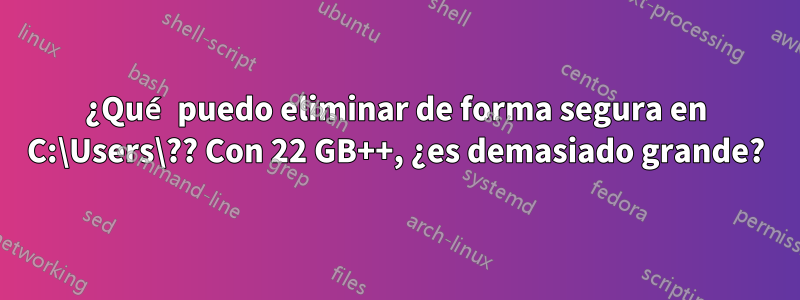 ¿Qué puedo eliminar de forma segura en C:\Users\?? Con 22 GB++, ¿es demasiado grande?