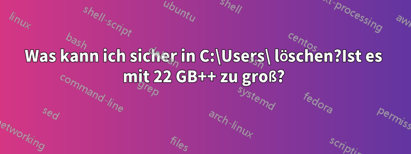 Was kann ich sicher in C:\Users\ löschen?Ist es mit 22 GB++ zu groß?
