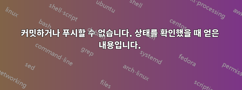 커밋하거나 푸시할 수 없습니다. 상태를 확인했을 때 얻은 내용입니다.