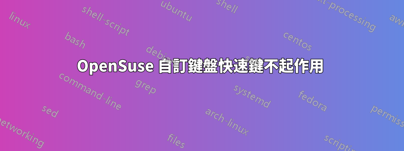 OpenSuse 自訂鍵盤快速鍵不起作用