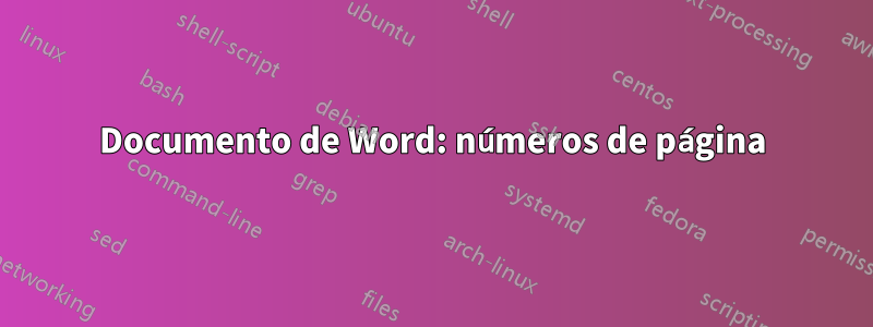 Documento de Word: números de página
