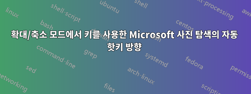 확대/축소 모드에서 키를 사용한 Microsoft 사진 탐색의 자동 핫키 방향