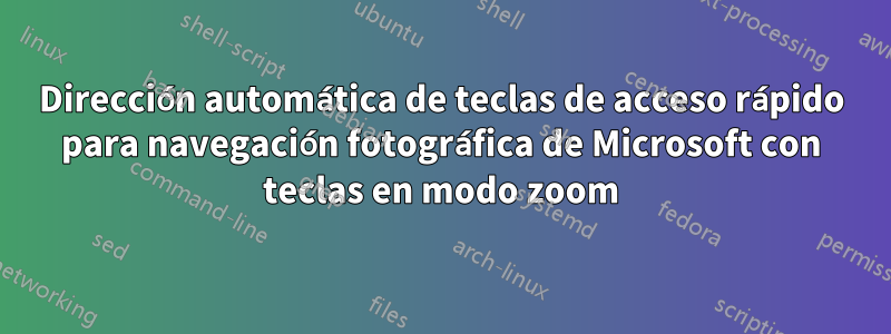 Dirección automática de teclas de acceso rápido para navegación fotográfica de Microsoft con teclas en modo zoom