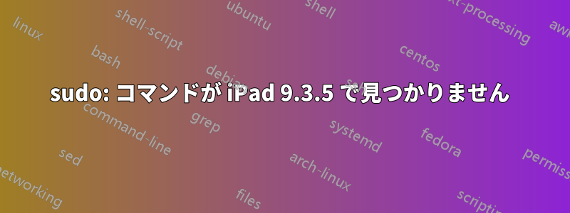 sudo: コマンドが iPad 9.3.5 で見つかりません 