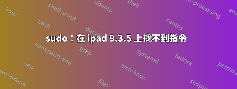 sudo：在 ipad 9.3.5 上找不到指令 