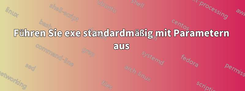 Führen Sie exe standardmäßig mit Parametern aus