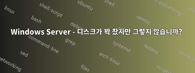 Windows Server - 디스크가 꽉 찼지만 그렇지 않습니까?