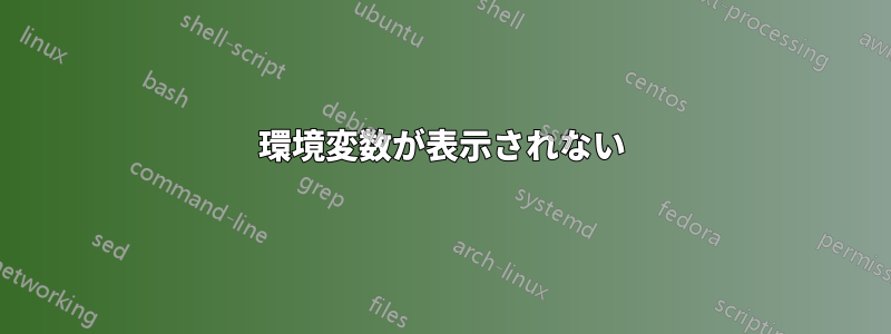 環境変数が表示されない