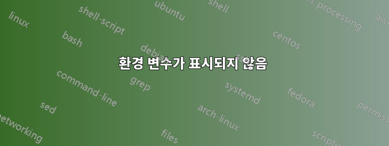 환경 변수가 표시되지 않음