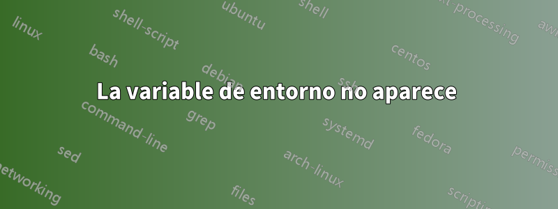 La variable de entorno no aparece