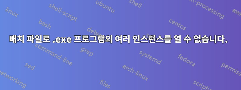 배치 파일로 .exe 프로그램의 여러 인스턴스를 열 수 없습니다. 