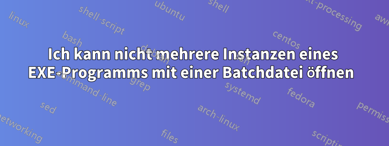 Ich kann nicht mehrere Instanzen eines EXE-Programms mit einer Batchdatei öffnen 