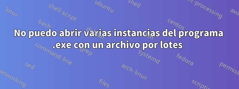 No puedo abrir varias instancias del programa .exe con un archivo por lotes 