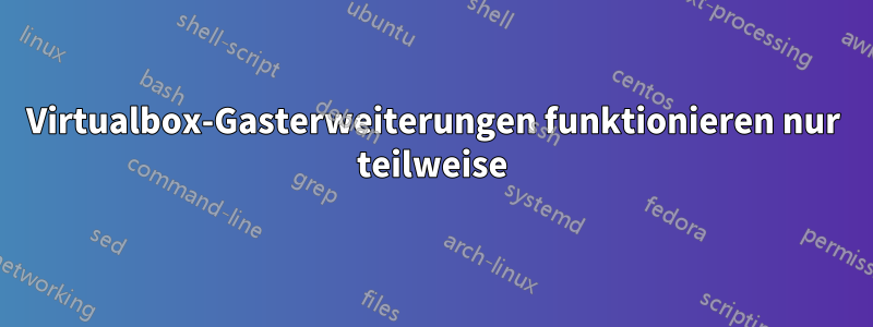 Virtualbox-Gasterweiterungen funktionieren nur teilweise