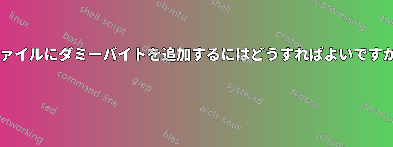 ファイルにダミーバイトを追加するにはどうすればよいですか? 