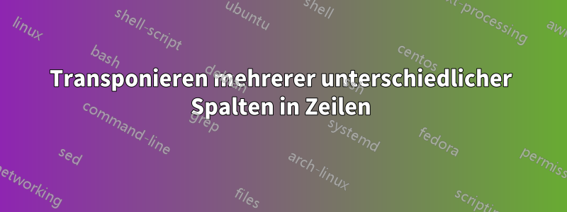 Transponieren mehrerer unterschiedlicher Spalten in Zeilen