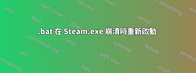 .bat 在 Steam.exe 崩潰時重新啟動