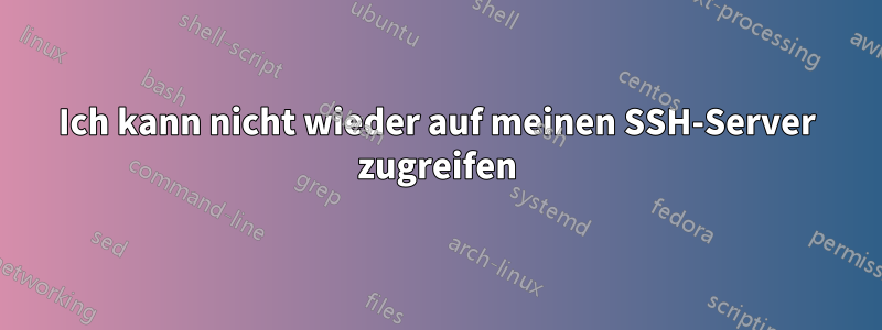 Ich kann nicht wieder auf meinen SSH-Server zugreifen