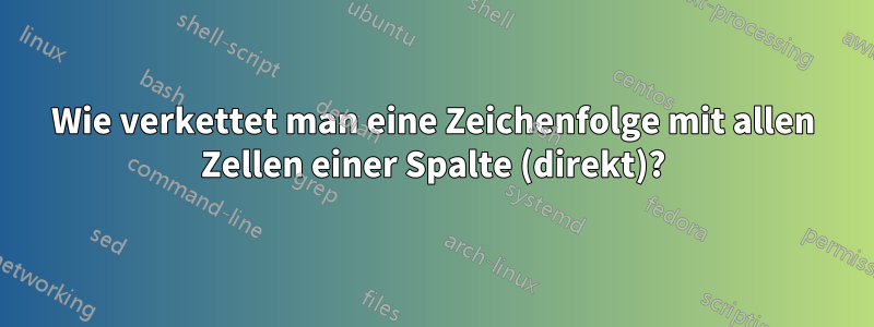 Wie verkettet man eine Zeichenfolge mit allen Zellen einer Spalte (direkt)?